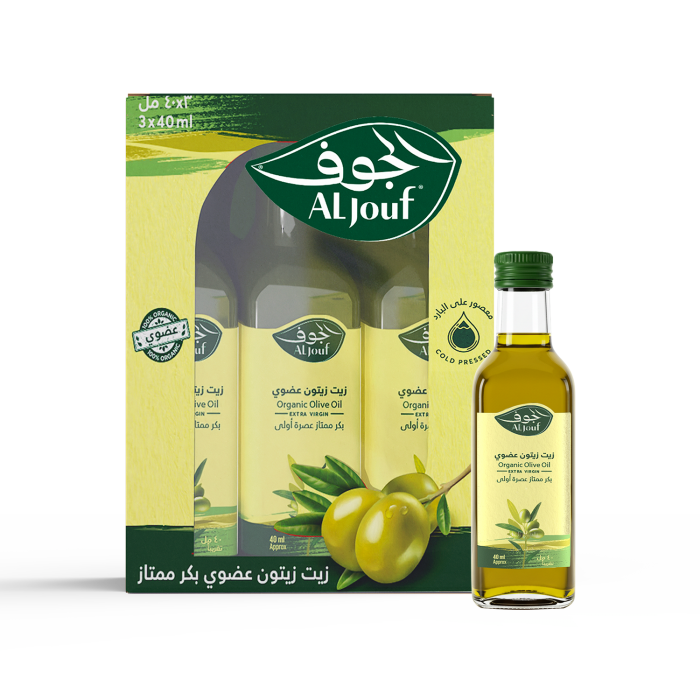 زيت زيتون الجوف العضوي " عبوة صغيرة" (3 قارورة × 40 مل)