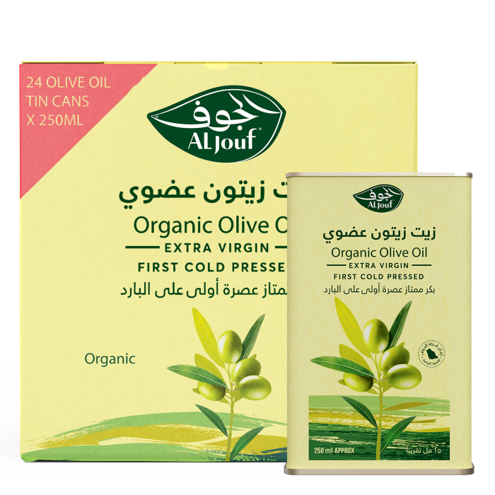  كرتون زيت زيتون الجوف عضوي بكر ممتاز 250 مل جالون