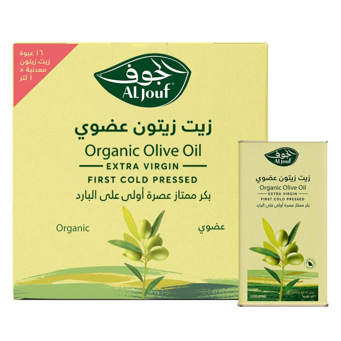 كرتون زيت زيتون الجوف عضوي بكر ممتاز "جالون" - 1 لتر