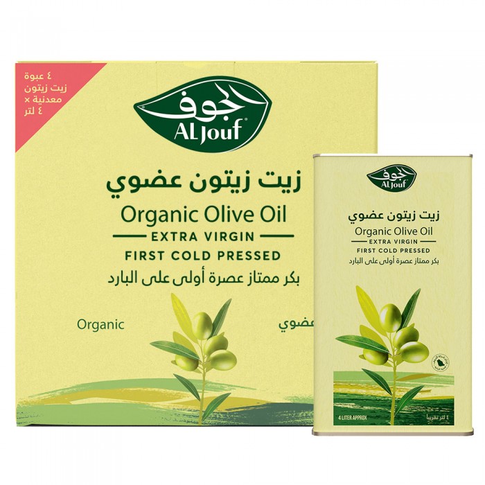 كرتون زيت زيتون الجوف عضوي بكر ممتاز  "جالون" - 4 لتر