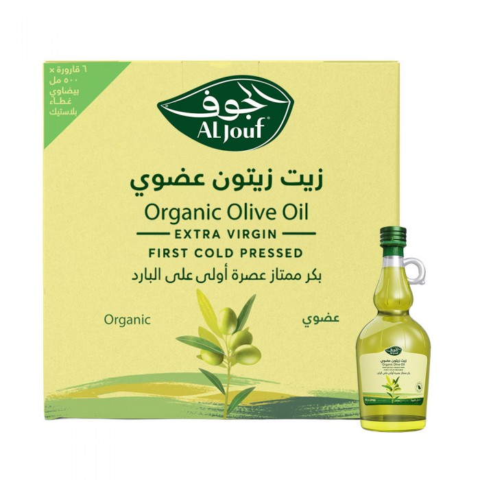 كرتون زيت زيتون الجوف عضوي بكر ممتاز "بيضاوي" - 500 مل