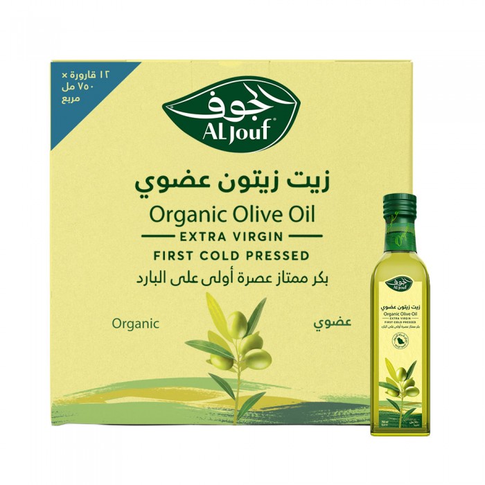 كرتون زيت زيتون الجوف عضوي بكر ممتاز  "مربع" - 750 مل