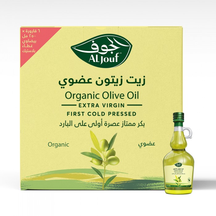 كرتون زيت زيتون الجوف عضوي بكر ممتاز "بيضاوي" - 250 مل