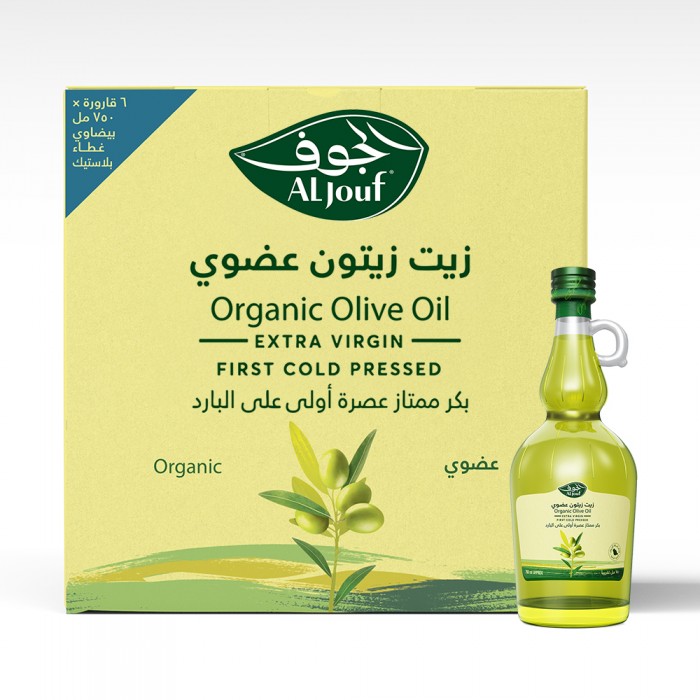 كرتون زيت زيتون الجوف عضوي بكر ممتاز "بيضاوي" - 750 مل