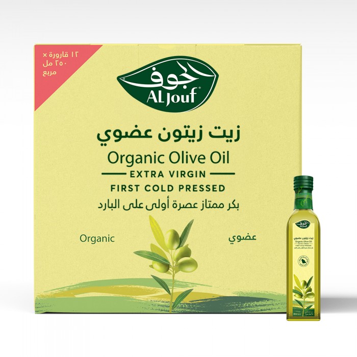 كرتون زيت زيتون الجوف عضوي بكر ممتاز  "مربع" - 250 مل