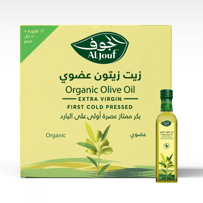 كرتون زيت زيتون الجوف عضوي بكر ممتاز "مربع" - 500 مل