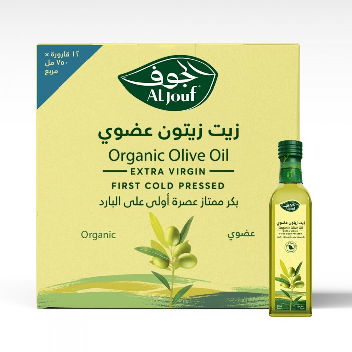 كرتون زيت زيتون الجوف عضوي بكر ممتاز  "مربع" - 750 مل