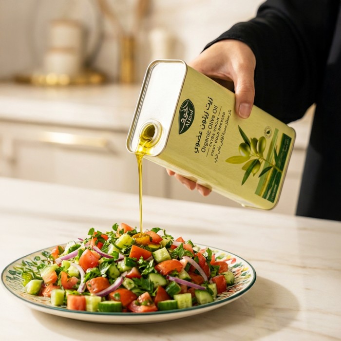 زيت زيتون الجوف عضوي بكر ممتاز "جالون" - 1 لتر