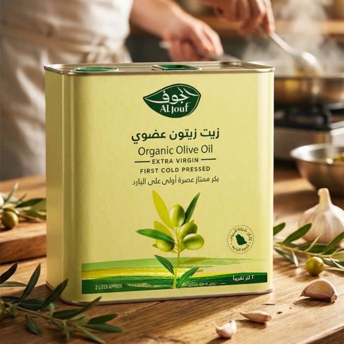 زيت زيتون الجوف عضوي بكر ممتاز "جالون" - 2 لتر