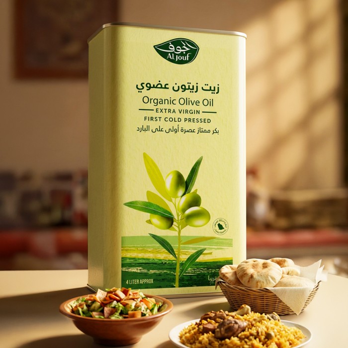 زيت زيتون الجوف عضوي بكر ممتاز "جالون" - 4 لتر