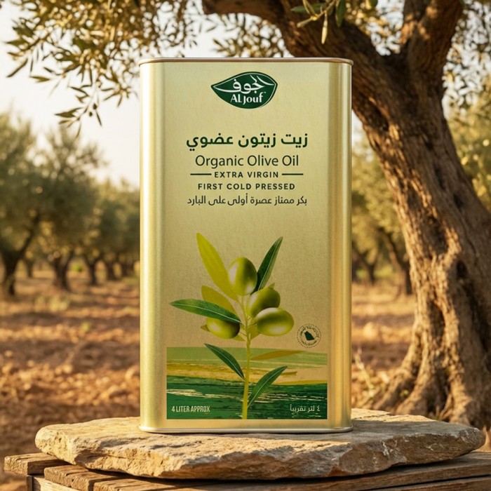 زيت زيتون الجوف عضوي بكر ممتاز "جالون" - 4 لتر