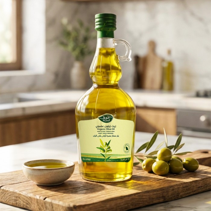 زيت زيتون الجوف عضوي بكر ممتاز "بيضاوي" - 500 مل